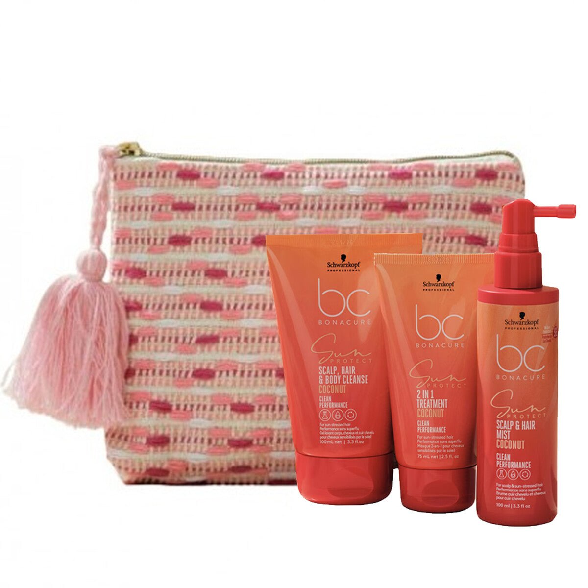 BC Bonacure Sun Protect Kit Coconut – Routine Solaire Cheveux & Corps + Trousse | Schwarzkopf Professional - BEAUTEPRICE BC Bonacure Sun Protect Kit Coconut – Routine Solaire Cheveux & Corps + Trousse | Schwarzkopf Professional Coffret Capillaire Schwarzkopf Professional BEAUTEPRICE