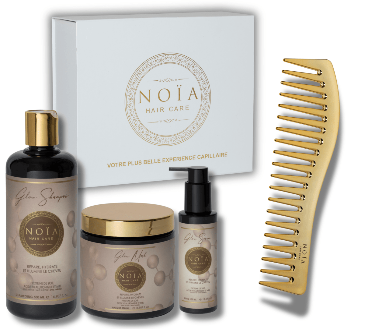Coffret Cadeau TRIO Glow – Protéine de Soie, AH & Miel – Hydratation & Éclat - BEAUTEPRICE Coffret Cadeau TRIO Glow – Protéine de Soie, AH & Miel – Hydratation & Éclat pack soins cheveux Noiahair FR BEAUTEPRICE