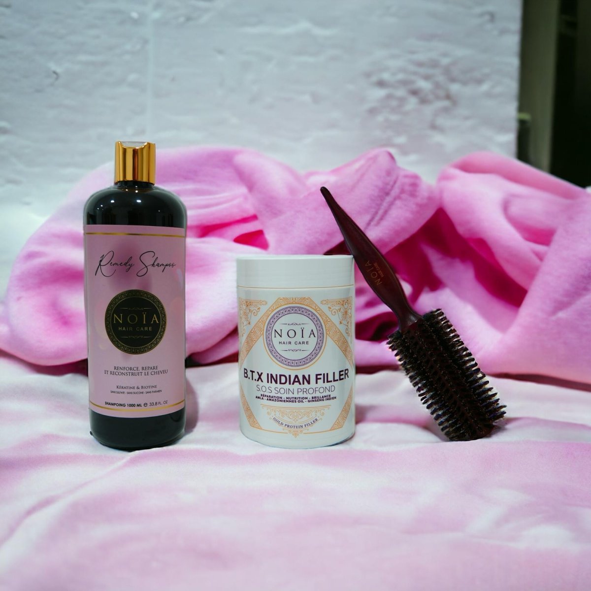 Combo shampoing Remedy 1L+ BTX Indian filler 1kg+ Brosse ronde brushing - BEAUTEPRICE Combo shampoing Remedy 1L+ BTX Indian filler 1kg+ Brosse ronde brushing Botox shampoing Noiahair FR BEAUTEPRICE