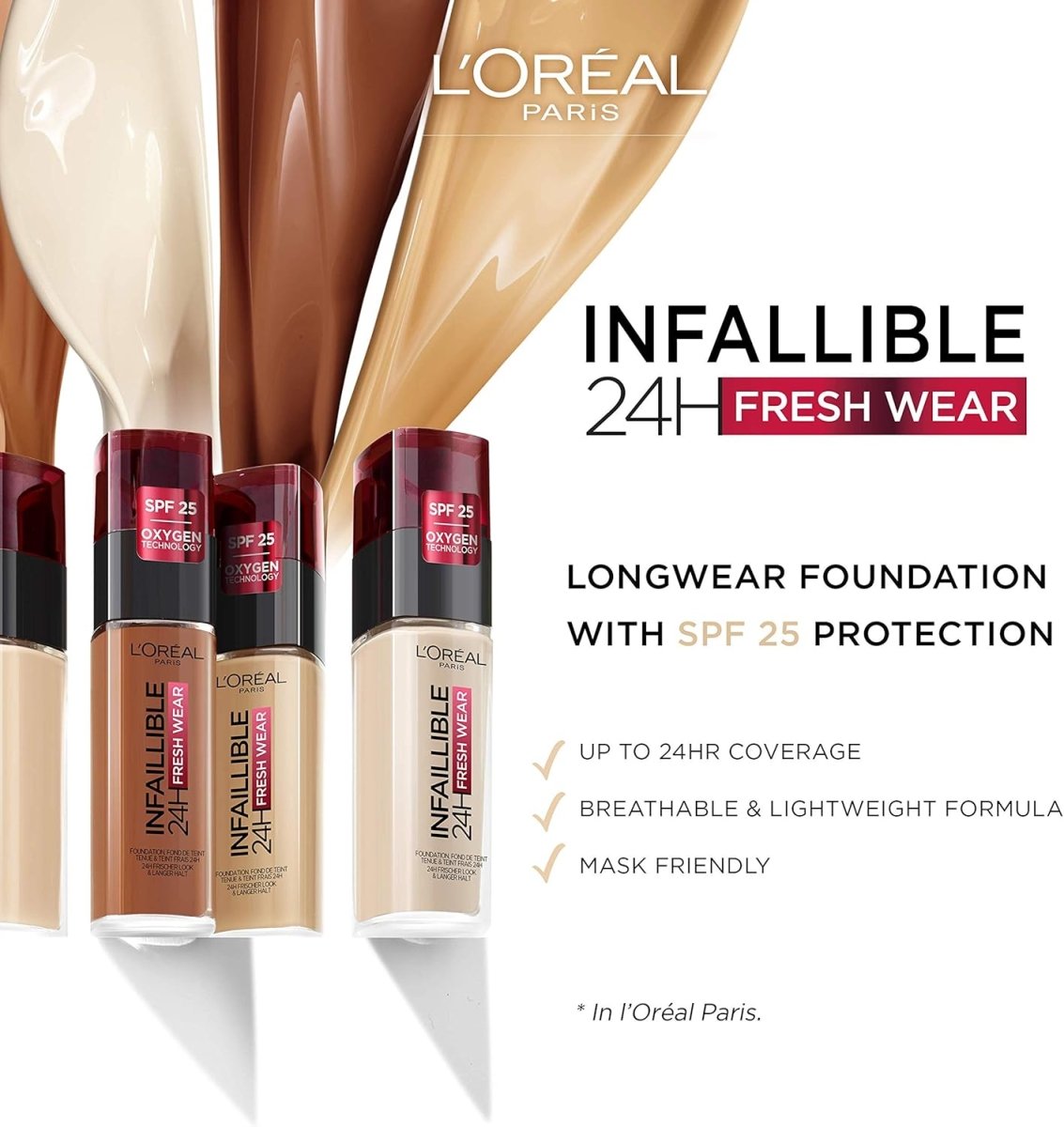 Fond de Teint L'Oréal Paris Infaillible 24H Fresh Wear – Teinte 375 Ambre Profond - BEAUTEPRICE Fond de Teint L'Oréal Paris Infaillible 24H Fresh Wear – Teinte 375 Ambre Profond MAKEUP L'Oréal Paris BEAUTEPRICE
