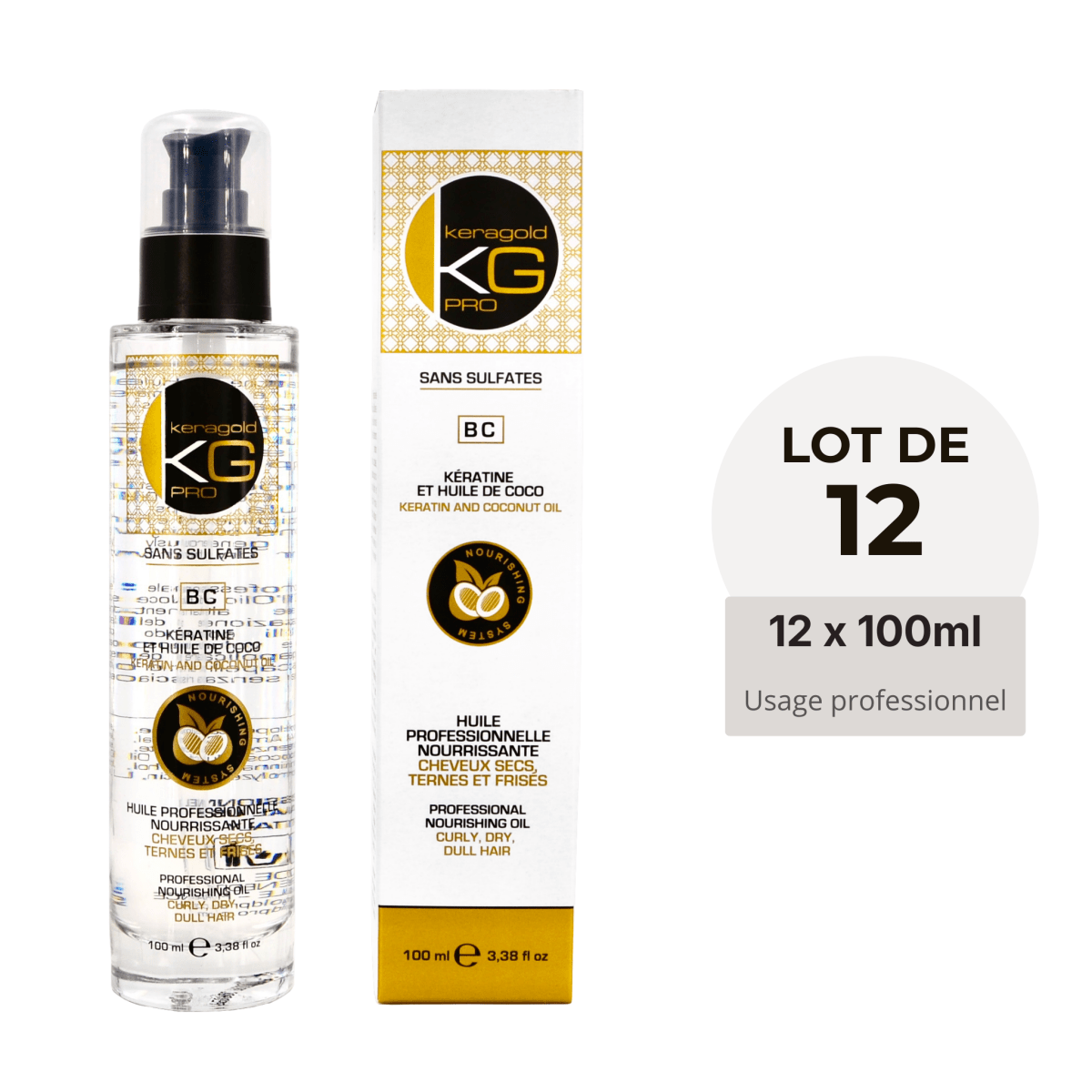 Keragold Colisage de 12 Sérums BC 100ml - BEAUTEPRICE Keragold Colisage de 12 Sérums BC 100ml Lot de sérum Keragold KG PRO BEAUTEPRICE