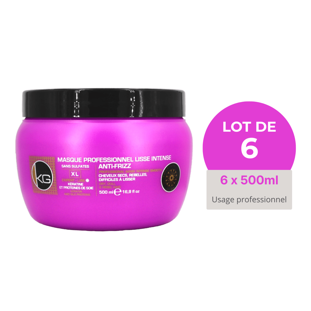 Keragold Colisage de 6 Masques XL 500ml - BEAUTEPRICE Keragold Colisage de 6 Masques XL 500ml Lot de masque Keragold KG PRO BEAUTEPRICE