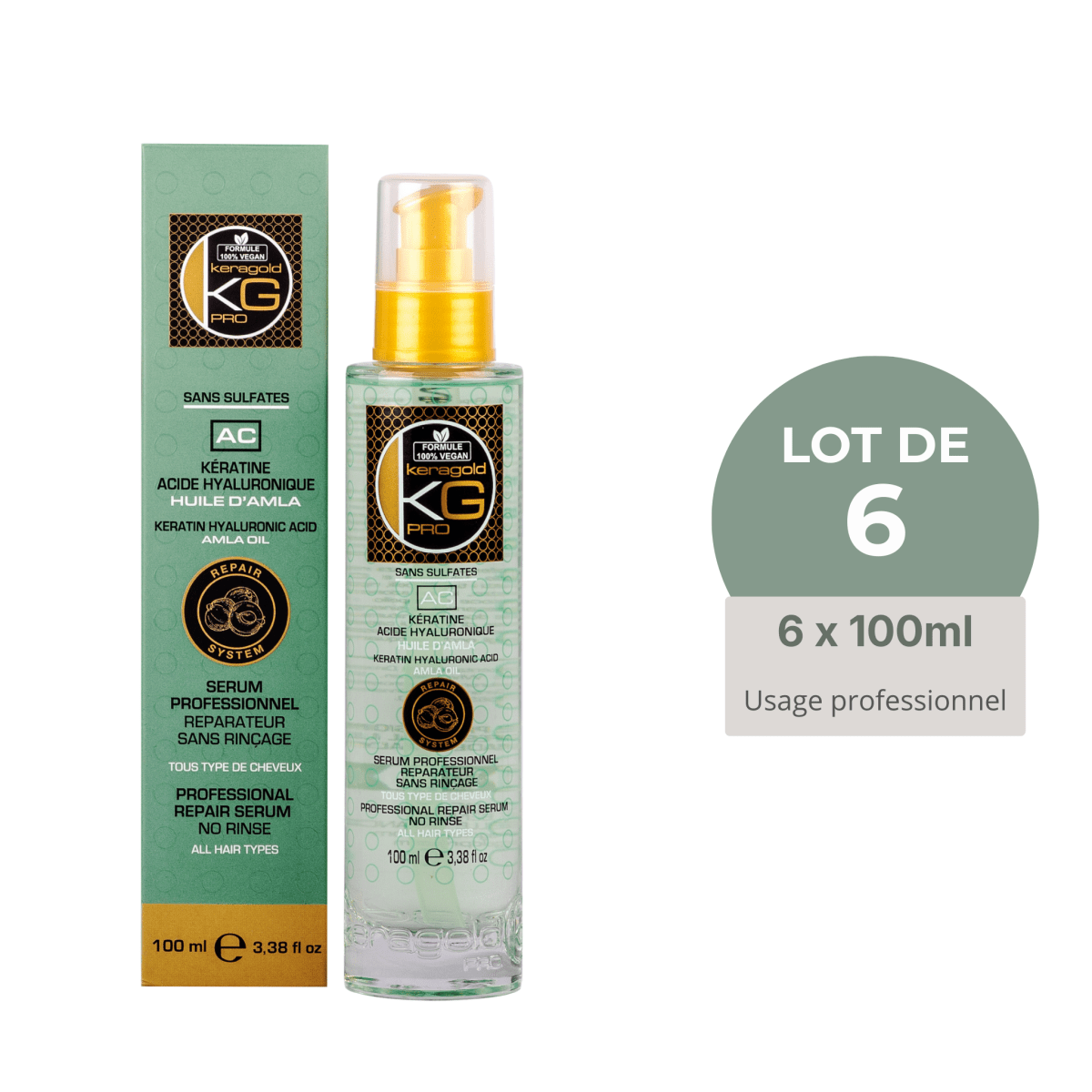 Keragold Colisage de 6 Serum Keratine & huile d'Amla ac - BEAUTEPRICE Keragold Colisage de 6 Serum Keratine & huile d'Amla ac Lot de sérum Keragold KG PRO BEAUTEPRICE
