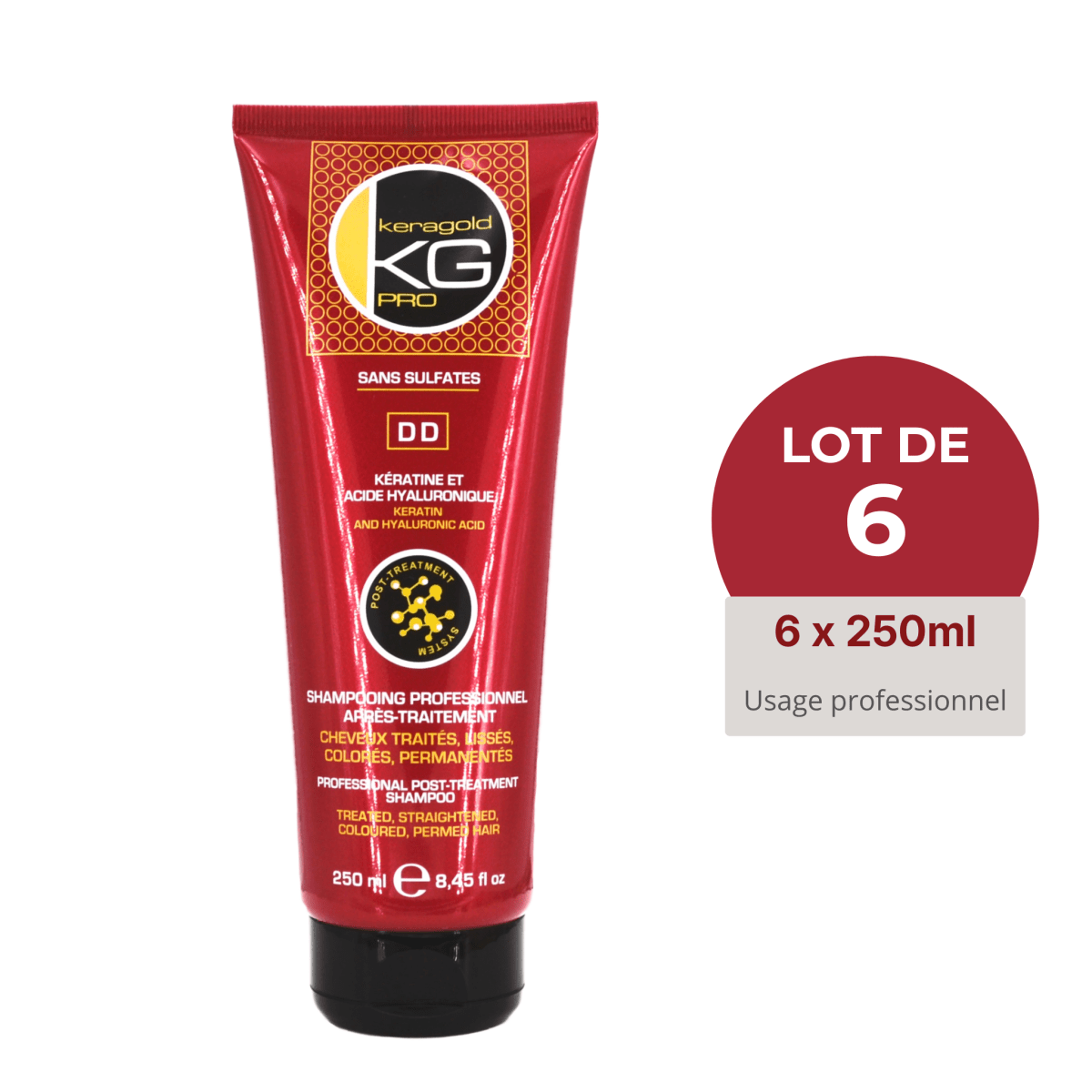 Keragold Colisage de 6 Shampoings DD 250ml - BEAUTEPRICE Keragold Colisage de 6 Shampoings DD 250ml Lot de shampoing Keragold KG PRO BEAUTEPRICE