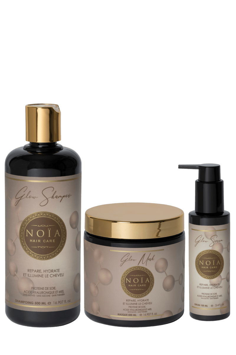 Noïa Hair Trio Gamme Glow - BEAUTEPRICE Noïa Hair Trio Gamme Glow shampoing+masque+serum NOÏA HAIR BEAUTEPRICE