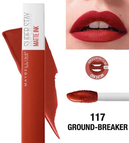 Rouge à Lèvres Liquide SuperStay Matte Ink – Teinte 117 Ground - Breaker - BEAUTEPRICE Rouge à Lèvres Liquide SuperStay Matte Ink – Teinte 117 Ground - Breaker BEAUTEPRICE BEAUTEPRICE