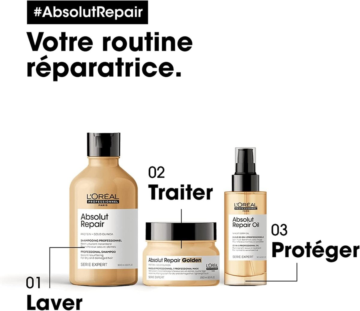 Coffret Absolut Repair - Shampoing. Masque. Huile 10-en-1 - BEAUTEPRICE Coffret Absolut Repair - Shampoing. Masque. Huile 10-en-1 L'Oréal Professionnel BEAUTEPRICE