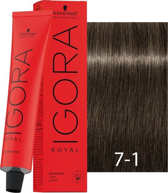 Coloration IGORA ROYAL 7.1 Blond Moyen Cendré - BEAUTEPRICE Coloration IGORA ROYAL 7.1 Blond Moyen Cendré Schwarzkopf BEAUTEPRICE