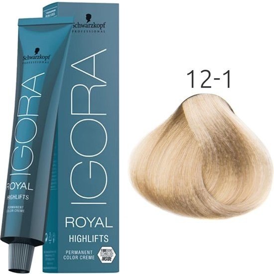 Coloration IGORA ROYAL HIGHLIFTS 12.1 Super Éclaircissant Cendré - BEAUTEPRICE Coloration IGORA ROYAL HIGHLIFTS 12.1 Super Éclaircissant Cendré Schwarzkopf BEAUTEPRICE