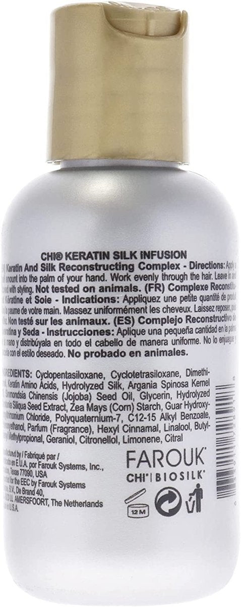 Complex Reconstituant Kératine et Soie Silk Infusion 59ml-CHI - BEAUTEPRICE Complex Reconstituant Kératine et Soie Silk Infusion 59ml-CHI CHI BEAUTEPRICE