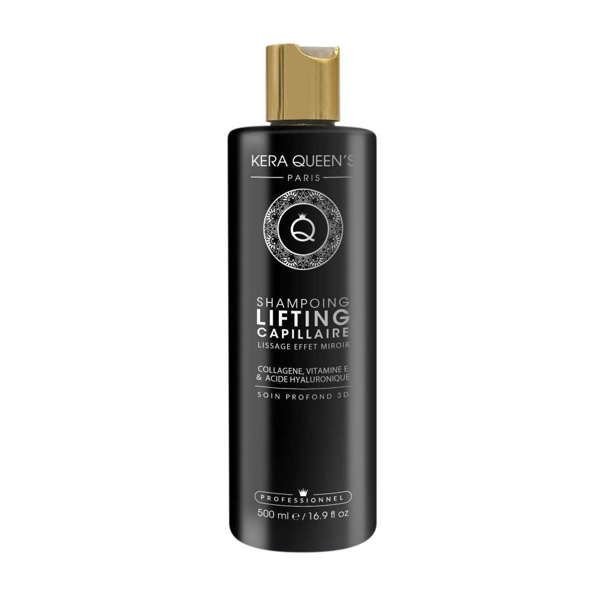 Kera Queen's Shampoing Lifting Effet Miroir 3D  Collagène & Vitamine E 500ml - BEAUTEPRICE Kera Queen's Shampoing Lifting Effet Miroir 3D  Collagène & Vitamine E 500ml - KERA QUEEN'S - BEAUTEPRICE