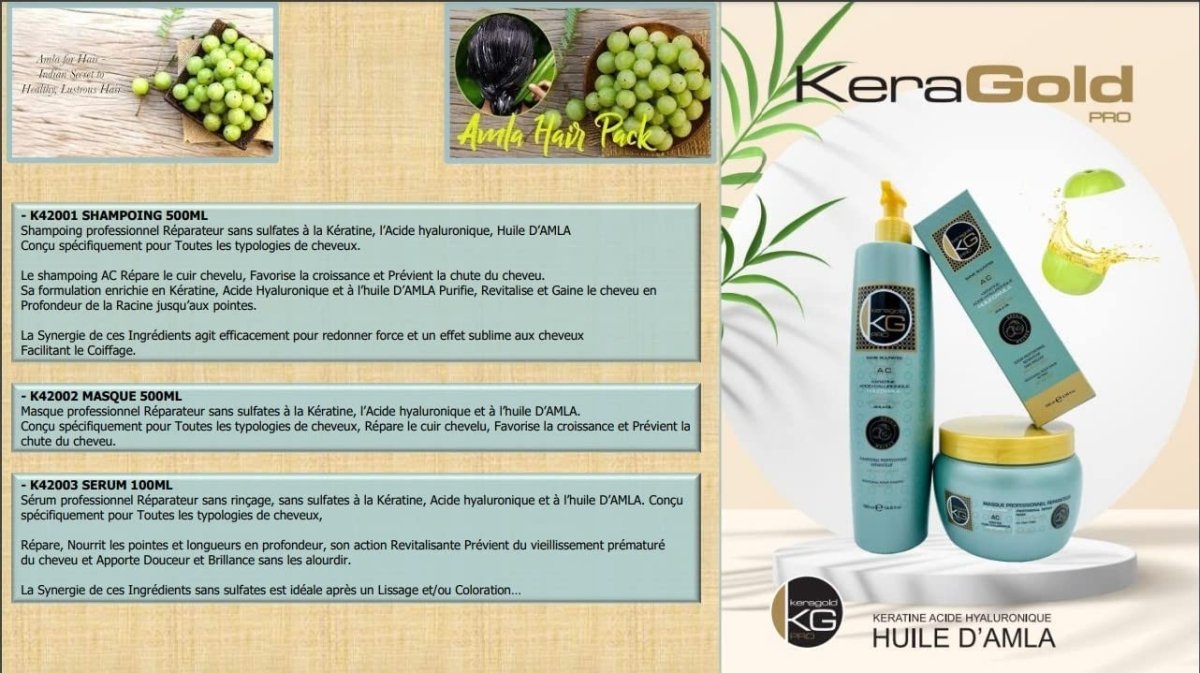 Keragold Set de 4 produits KERATINE & AMLA AC - BEAUTEPRICE Keragold Set de 4 produits KERATINE & AMLA AC - KERAGOLD - BEAUTEPRICE