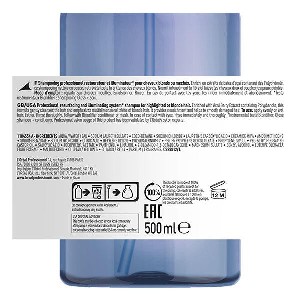 L'Oréal Professionnel Shampooing Blondifier Gloss 500ml - BEAUTEPRICE L'Oréal Professionnel Shampooing Blondifier Gloss 500ml L'Oréal Professionnel BEAUTEPRICE