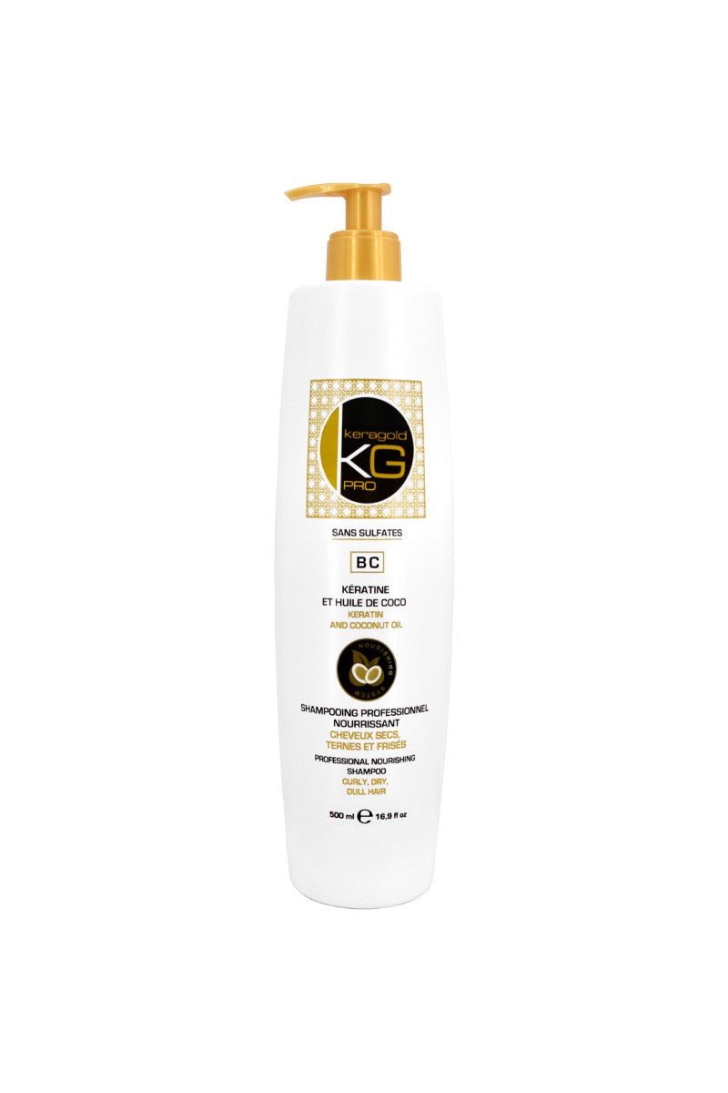 Shampoing Nourrissant Keragold sans sulfate à la Keratine et huile de Coco 500ml