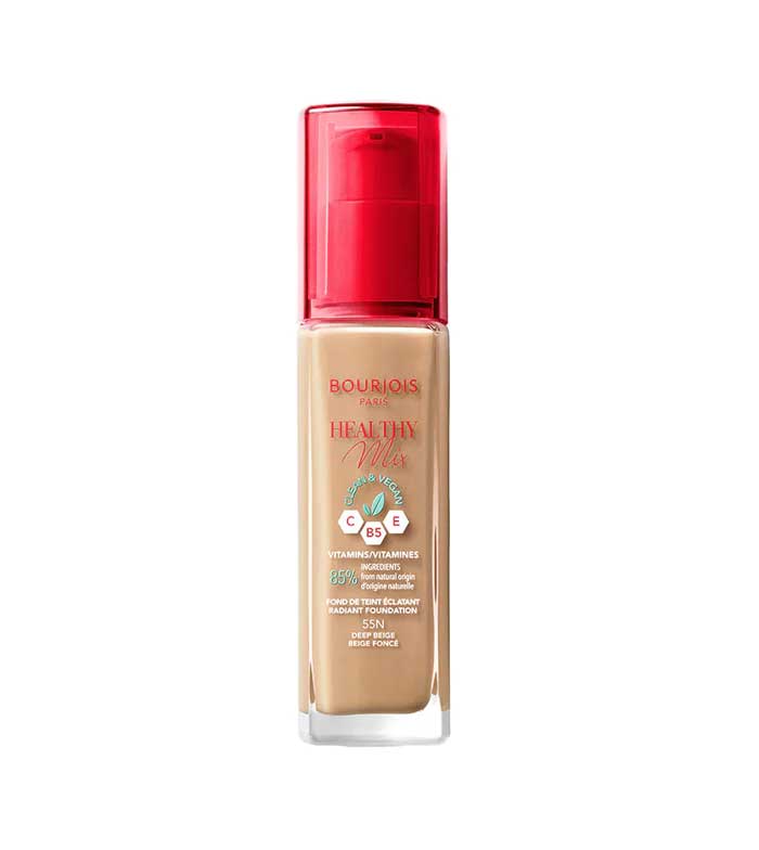 Bourjois Paris Healthy Mix Clean & Vegan – Fond de teint 55N Deep Beige / Beige Foncé - BEAUTEPRICE Bourjois Paris Healthy Mix Clean & Vegan – Fond de teint 55N Deep Beige / Beige Foncé BEAUTEPRICE BEAUTEPRICE