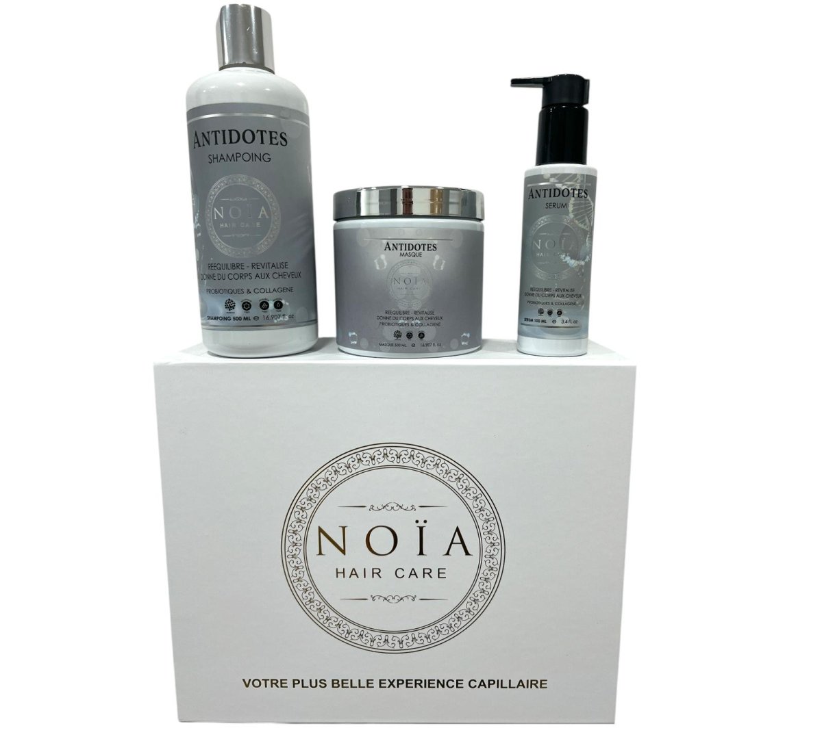 Coffret Cadeau TRIO Antidotes – Probiotiques & Collagène – Volume & Revitalisation - BEAUTEPRICE Coffret Cadeau TRIO Antidotes – Probiotiques & Collagène – Volume & Revitalisation pack soins cheveux Noiahair FR BEAUTEPRICE