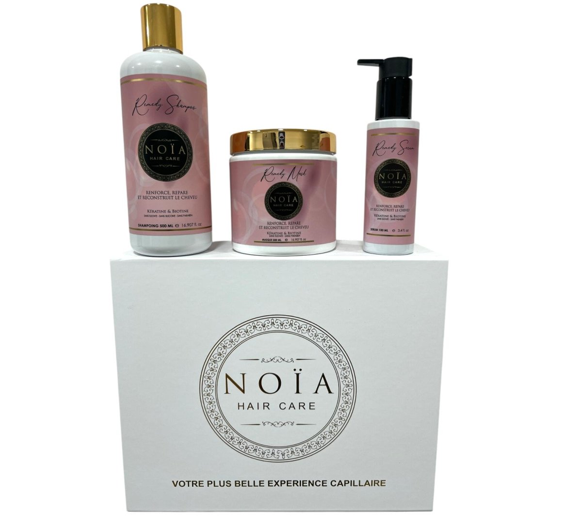 Coffret Cadeau TRIO Remedy – Kératine & Biotine – Anti - Chute & Renforcement - BEAUTEPRICE Coffret Cadeau TRIO Remedy – Kératine & Biotine – Anti - Chute & Renforcement pack soins cheveux Noiahair FR BEAUTEPRICE