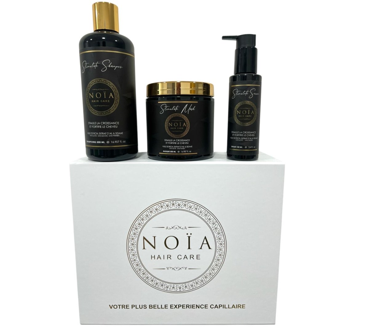Coffret Cadeau TRIO Stimulate – Ricin, Ail & Sésame – Pousse & Fortification - BEAUTEPRICE Coffret Cadeau TRIO Stimulate – Ricin, Ail & Sésame – Pousse & Fortification pack soins cheveux Noiahair FR BEAUTEPRICE