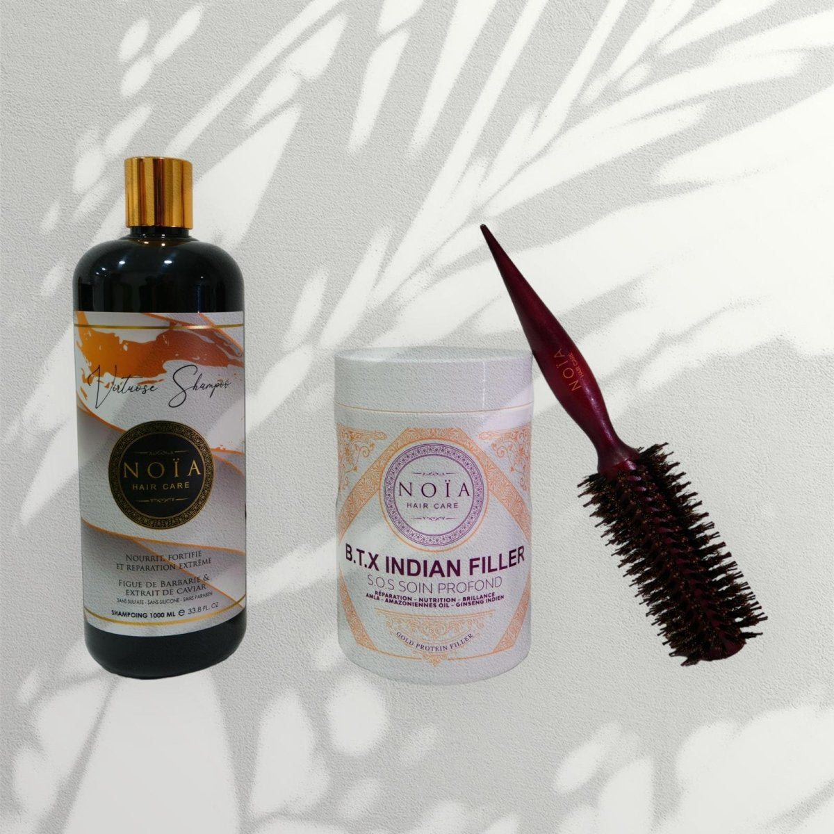 Combo shampoing Virtuose 1L+ BTX Indian filler 1kg+ Brosse ronde brushing - BEAUTEPRICE Combo shampoing Virtuose 1L+ BTX Indian filler 1kg+ Brosse ronde brushing Botox shampoing Noiahair FR BEAUTEPRICE