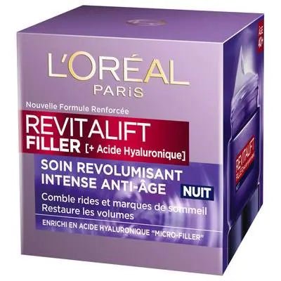 Crème Anti - Rides Nuit Visage Peau Mature – Revolumisant à l’Acide Hyaluronique – Revitalift Filler – L’Oréal Paris - BEAUTEPRICE Crème Anti - Rides Nuit Visage Peau Mature – Revolumisant à l’Acide Hyaluronique – Revitalift Filler – L’Oréal Paris Crème visage anti - âge L'Oréal Paris BEAUTEPRICE