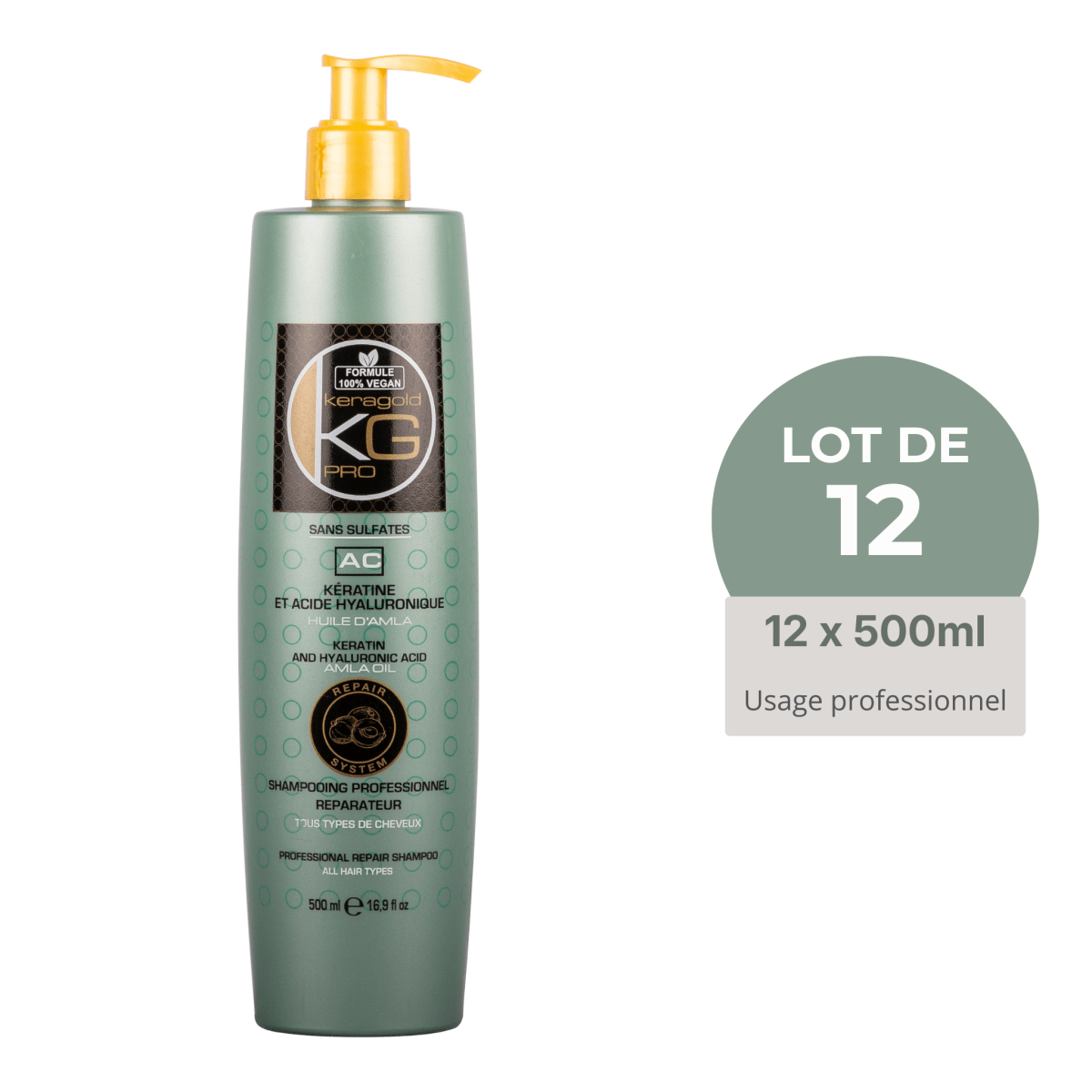 Keragold Colisage de 12 Shampoing KERATINE & AMLA AC 500ml - BEAUTEPRICE Keragold Colisage de 12 Shampoing KERATINE & AMLA AC 500ml Lot de shampoing Keragold KG PRO BEAUTEPRICE
