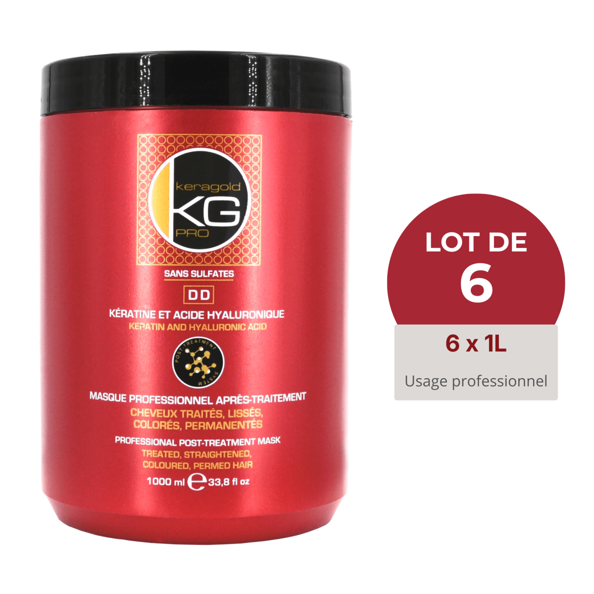 Keragold Colisage de 6 Masques DD - 1L - BEAUTEPRICE Keragold Colisage de 6 Masques DD - 1L Lot de masque Keragold KG PRO BEAUTEPRICE