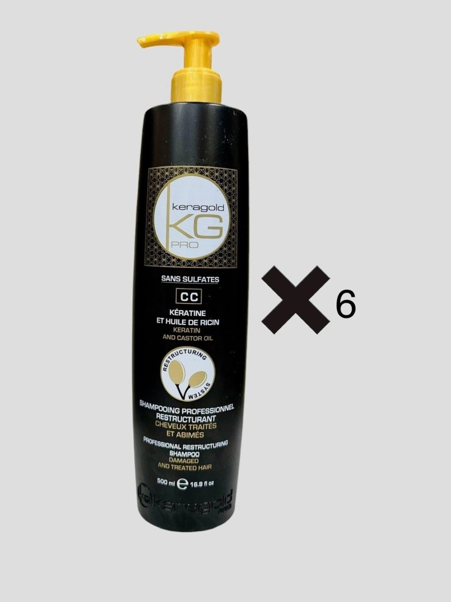 Keragold Colisage de 6 Shampoing KERATINE & HUILE DE RICIN 500ml - BEAUTEPRICE Keragold Colisage de 6 Shampoing KERATINE & HUILE DE RICIN 500ml shampoing - KERAGOLD - BEAUTEPRICE