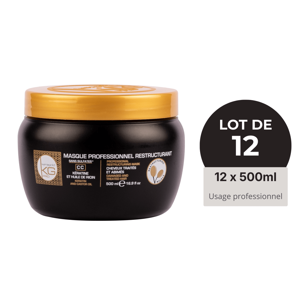 Keragold Masque CC – Kératine & Huile de Ricin – Colisage x12 - BEAUTEPRICE Keragold Masque CC – Kératine & Huile de Ricin – Colisage x12 Lot de masque Keragold KG PRO BEAUTEPRICE