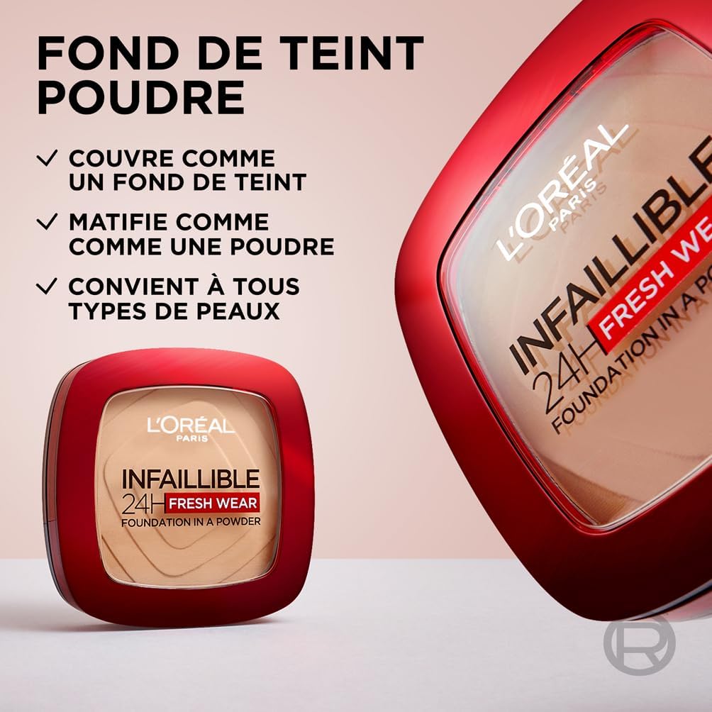 L’Oréal Paris Infaillible 24H Fresh Wear – Poudre de teint couvrante 040 Cachemire - BEAUTEPRICE L’Oréal Paris Infaillible 24H Fresh Wear – Poudre de teint couvrante 040 Cachemire BEAUTEPRICE BEAUTEPRICE