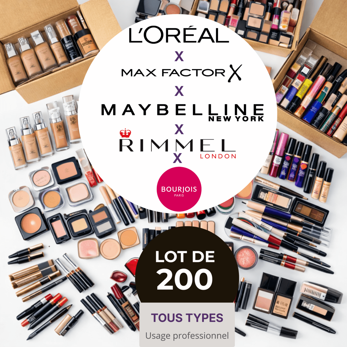 Lot de 200 Pièces Maquillage L'Oréal, Maybelline, Max Factor, Rimmel - BEAUTEPRICE Lot de 200 Pièces Maquillage L'Oréal, Maybelline, Max Factor, Rimmel Lot maquillage L'Oréal Paris BEAUTEPRICE