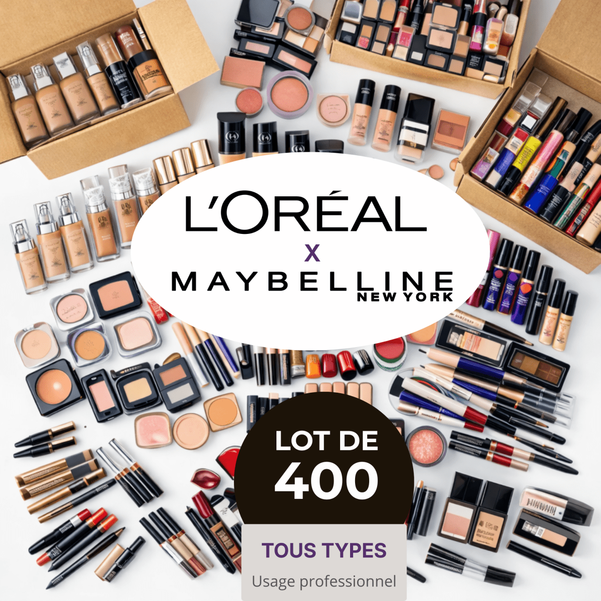 Lot de 400 Pièces de Maquillage L'Oréal & Maybelline - BEAUTEPRICE Lot de 400 Pièces de Maquillage L'Oréal & Maybelline Lot maquillage L'Oréal Paris BEAUTEPRICE