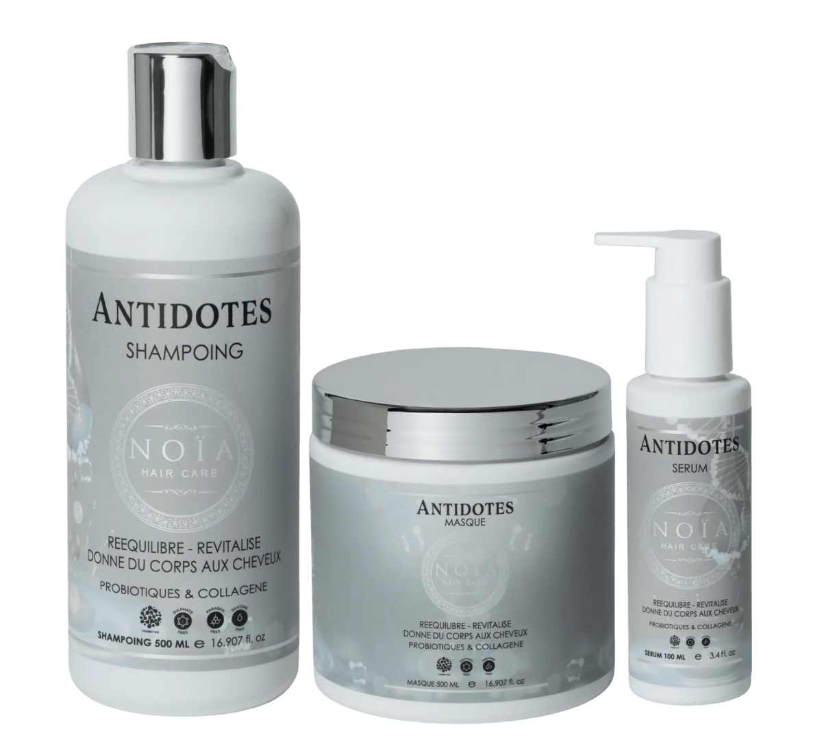 Routine Capillaire TRIO Antidotes – Probiotiques & Collagène – Volume & Revitalisation - BEAUTEPRICE Routine Capillaire TRIO Antidotes – Probiotiques & Collagène – Volume & Revitalisation Routine Capillaire (Trio) Noiahair FR BEAUTEPRICE