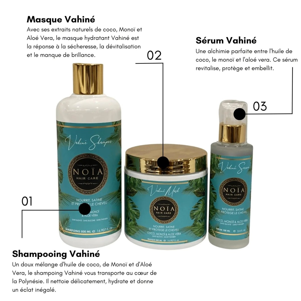 Routine Capillaire TRIO Vahiné – Coco, Monoï & Aloe – Nutrition & Éclat Tropical - BEAUTEPRICE Routine Capillaire TRIO Vahiné – Coco, Monoï & Aloe – Nutrition & Éclat Tropical Routine Capillaire (Trio) Noiahair FR BEAUTEPRICE