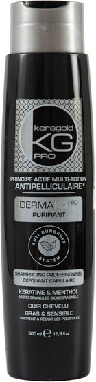 Shampoing DERMAKGPRO Purifiant ANTIPELLICULAIRE a la KERATINE et MENTHOL 500ML - BEAUTEPRICE Shampoing DERMAKGPRO Purifiant ANTIPELLICULAIRE a la KERATINE et MENTHOL 500ML shampoing - KERAGOLD - BEAUTEPRICE