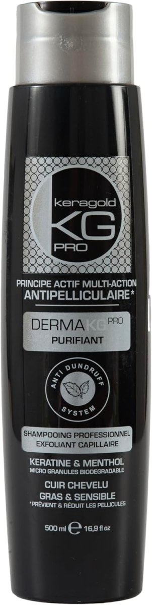 Shampoing DERMAKGPRO Purifiant ANTIPELLICULAIRE a la KERATINE et MENTHOL 500ML - BEAUTEPRICE Shampoing DERMAKGPRO Purifiant ANTIPELLICULAIRE a la KERATINE et MENTHOL 500ML shampoing - KERAGOLD - BEAUTEPRICE