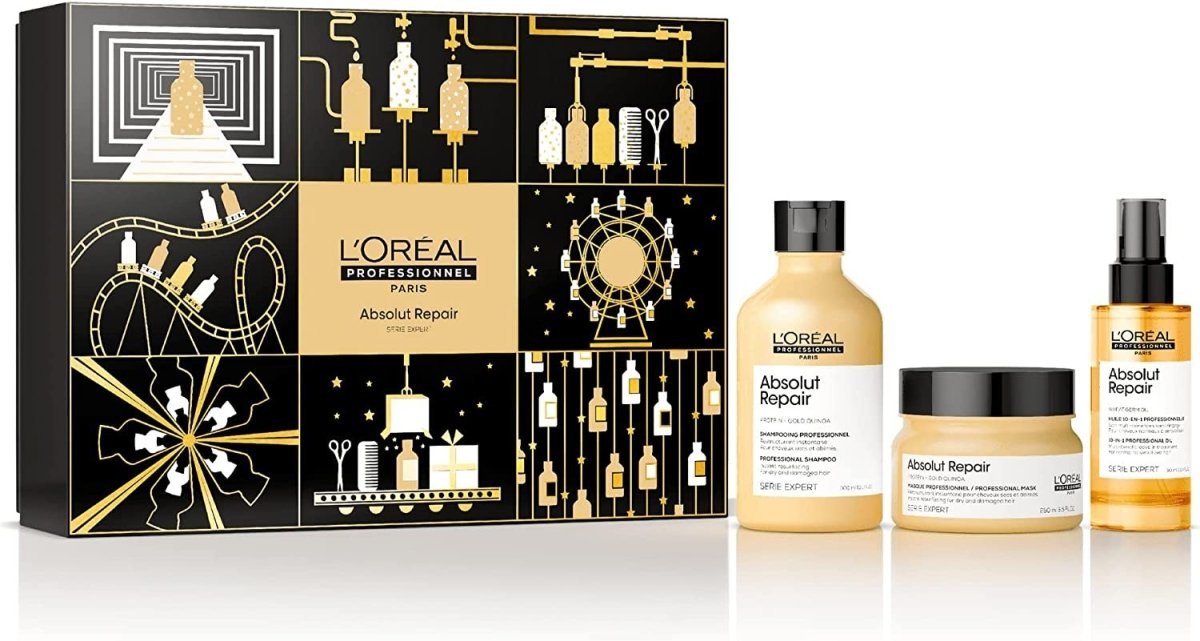 Coffret Absolut Repair - Shampoing. Masque. Huile 10-en-1 - BEAUTEPRICE Coffret Absolut Repair - Shampoing. Masque. Huile 10-en-1 L'Oréal Professionnel BEAUTEPRICE