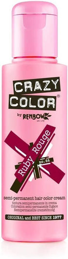 Coloration temporaire Crazy Color Ruby rouge 66 - BEAUTEPRICE Coloration temporaire Crazy Color Ruby rouge 66 Crazy Color BEAUTEPRICE